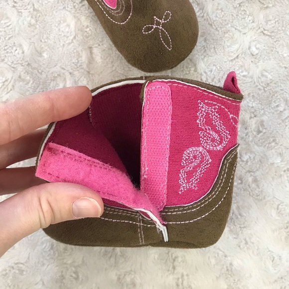 Rising Star Cowgirl Boot Booties Pink Brown Soft - Picture 5 of 7